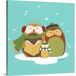 16 In. X 16 In. Happy Owlidays II By June Erica Vess Canvas Wall Art