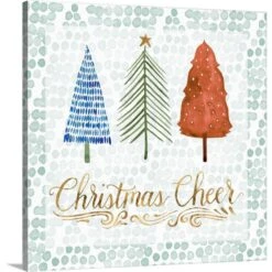 16 In. X 16 In. Christmas Tree Whimsy IV By Grace Popp Canvas Wall Art