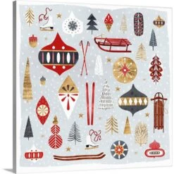 30 In. X 30 In. Christmas Chalet IV By Victoria Borges Canvas Wall Art