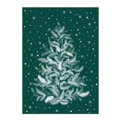 Christmas 4 Ft. X 6 Ft. Green Feather Christmas Tree Area Rug