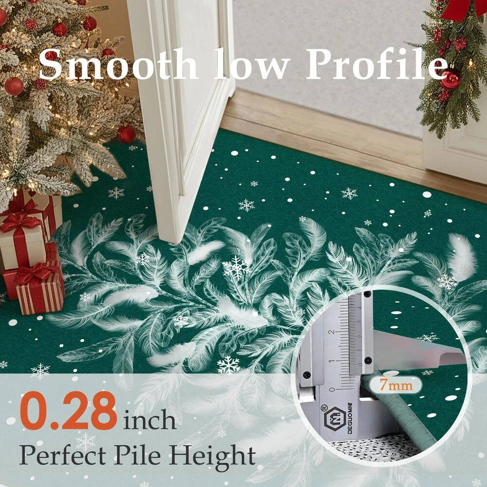 Christmas 5 Ft. X 7 Ft. Green Feather Christmas Tree Area Rug 6 Christmas 5 Ft. X 7 Ft. Green Feather Christmas Tree Area Rug - Image 4