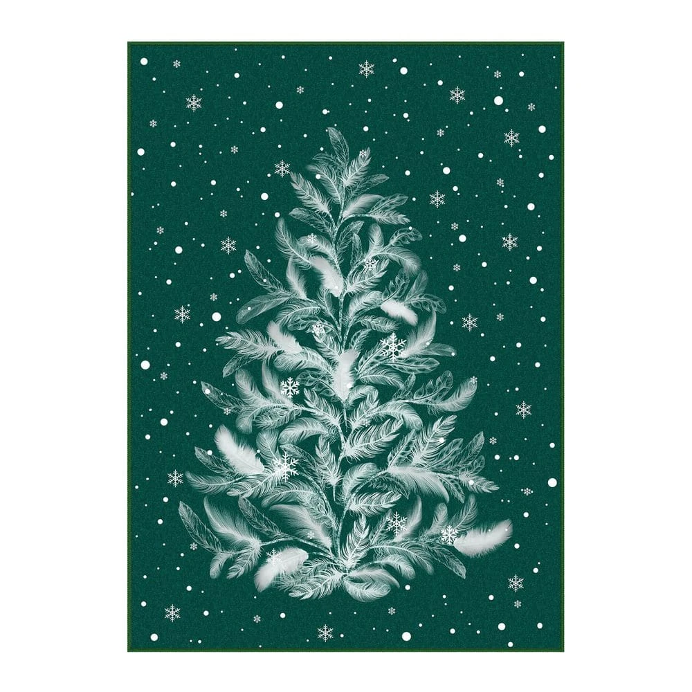 Christmas 6 Ft. X 9 Ft. Green Feather Christmas Tree Area Rug 3 Christmas 6 Ft. X 9 Ft. Green Feather Christmas Tree Area Rug