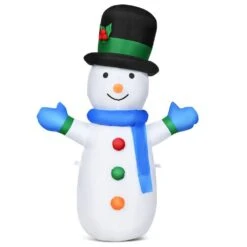 4 Ft. H X 2.2 Ft. W Christmas Inflatable Snowman Holiday Decoration With Internal LED Lights