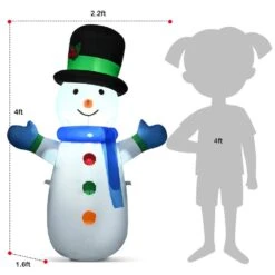 4 Ft. H X 2.2 Ft. W Christmas Inflatable Snowman Holiday Decoration With Internal LED Lights -Christmas Decor Shop gymax christmas inflatables gym06042 c3 1000