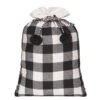 28 In. Black And White Buffalo Check Christmas Santa Bag -Christmas Decor Shop haute decor christmas gift bags dcsb0003 64 1000