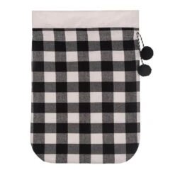 28 In. Black And White Buffalo Check Christmas Santa Bag 7 28 In. Black And White Buffalo Check Christmas Santa Bag -Christmas Decor Shop haute decor christmas gift bags dcsb0003 c3 1000