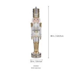 48 In. Gold And Silver Resin Christmas Nutcracker -Christmas Decor Shop haute decor christmas yard decorations dcgd0023 1f 1000