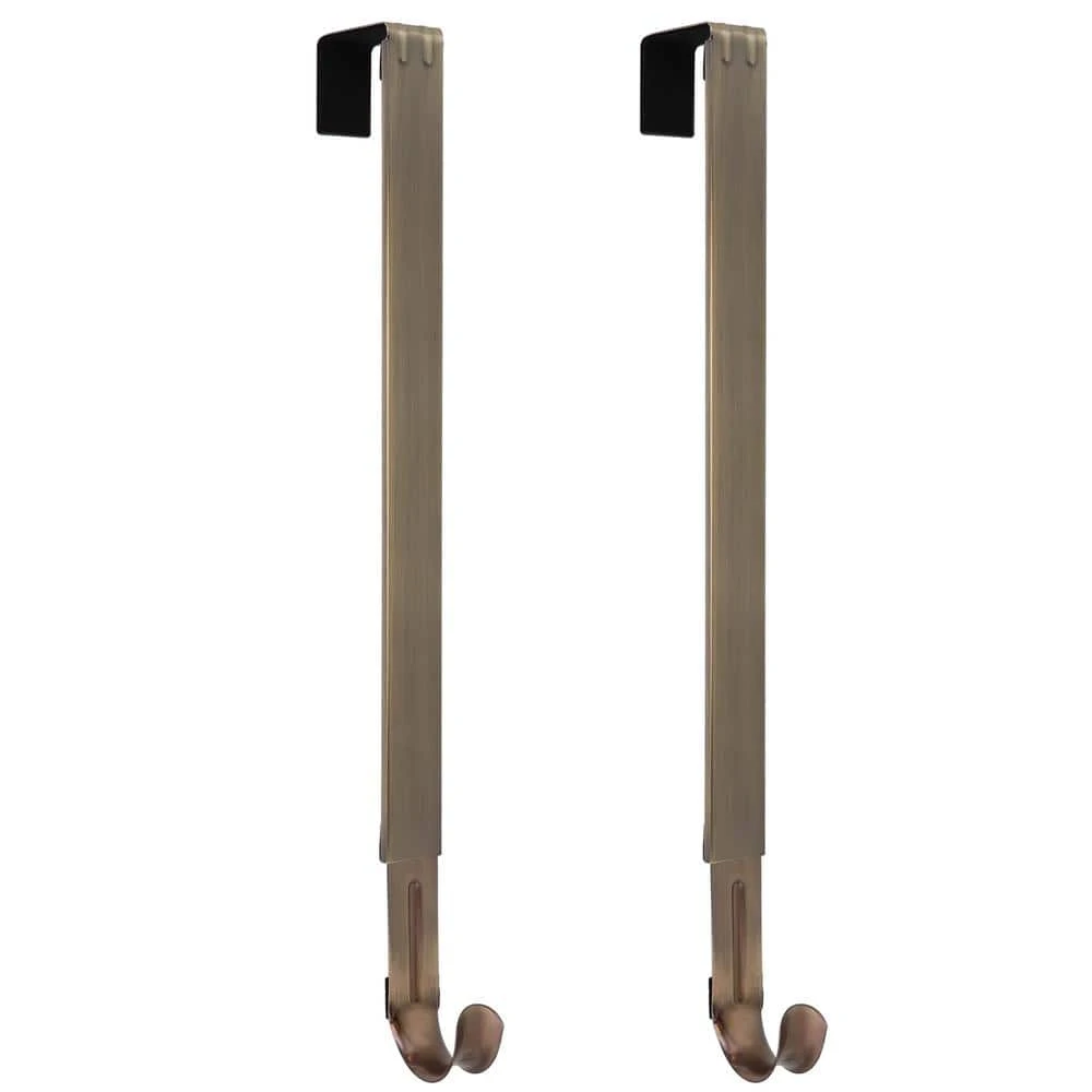 15.75 In. Antique Brass Metal Adjustable Wreath Hanger (2-Pack) 3 15.75 In. Antique Brass Metal Adjustable Wreath Hanger (2-Pack)