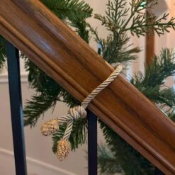 20 In. Gold And Silver Fabric Decorative Garland Twist Tie Wreath Hanger 6-pack -Christmas Decor Shop haute decor wreath hangers dt2006u 31 1000