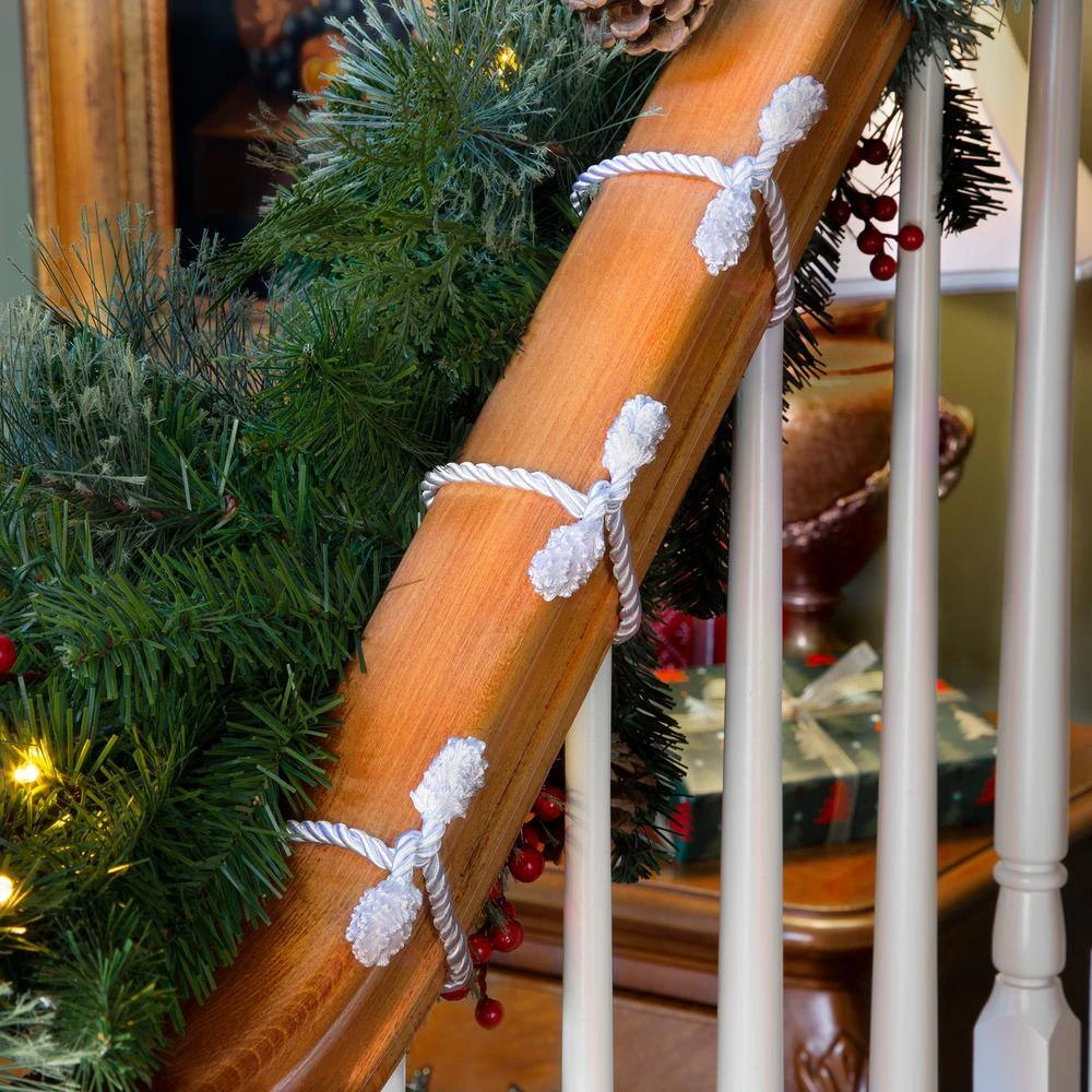 20 In. Artificial White Decorative Garland Ties 4 20 In. Artificial White Decorative Garland Ties - Image 2