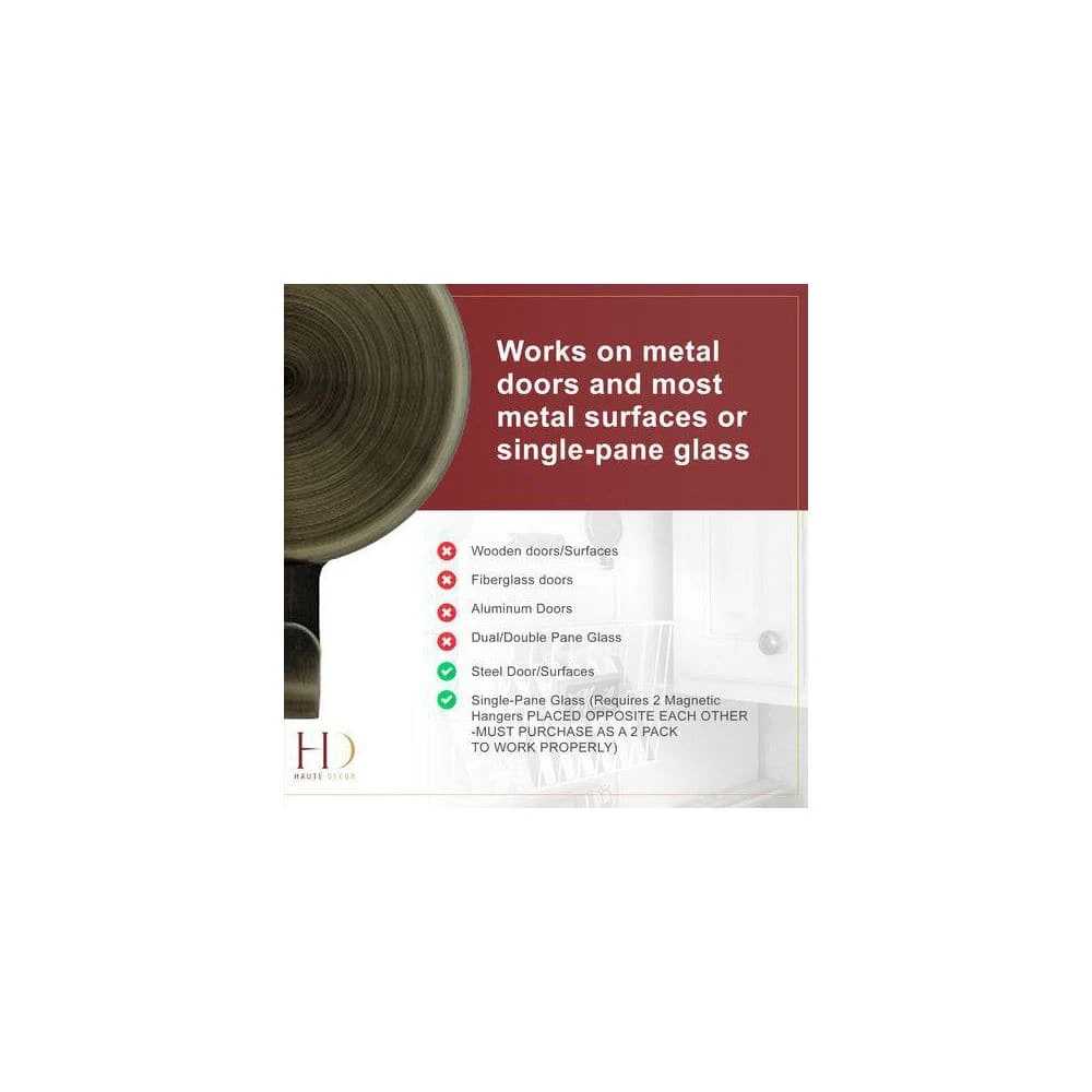 3.75 In. Artificial Antique Brass Attract Magnetic Wreath Hanger (2-pack) 4 3.75 In. Artificial Antique Brass Attract Magnetic Wreath Hanger (2-pack) - Image 2