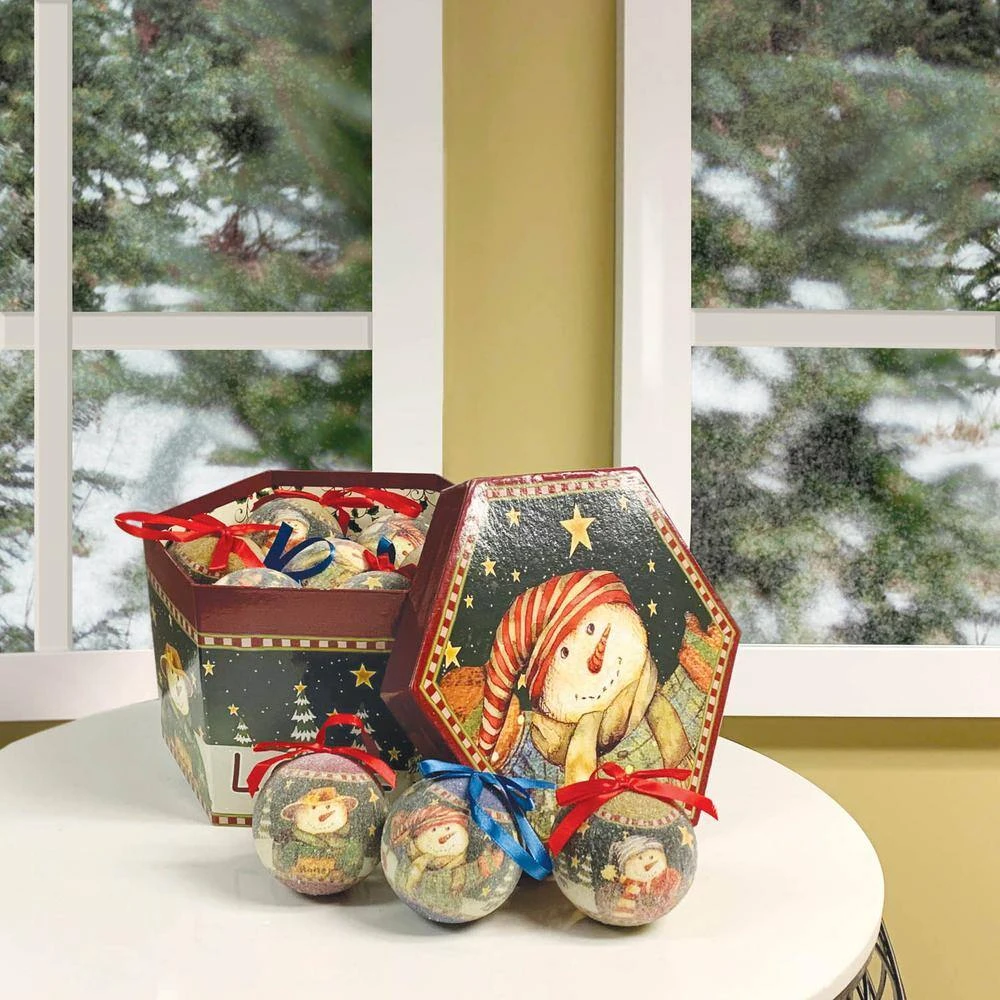 Peaceful Nights Snowman Christmas Tree Ornaments In Decorative Box (Set Of 14) 6 Peaceful Nights Snowman Christmas Tree Ornaments In Decorative Box (Set Of 14) - Image 4