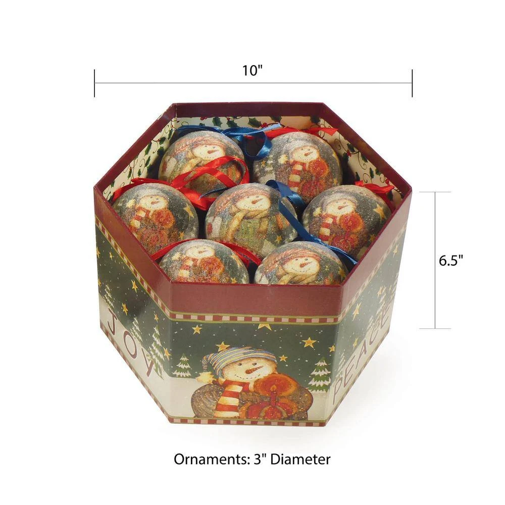 Peaceful Nights Snowman Christmas Tree Ornaments In Decorative Box (Set Of 14) 5 Peaceful Nights Snowman Christmas Tree Ornaments In Decorative Box (Set Of 14) - Image 3