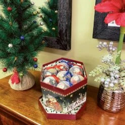 Peaceful Nights Snowman Christmas Tree Ornaments In Decorative Box (Set Of 14)