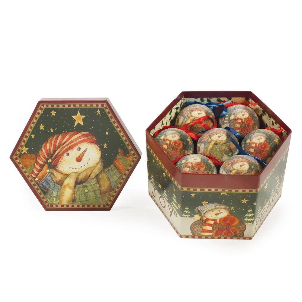 Peaceful Nights Snowman Christmas Tree Ornaments In Decorative Box (Set Of 14) 8 Peaceful Nights Snowman Christmas Tree Ornaments In Decorative Box (Set Of 14) - Image 6