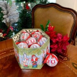 Nutcracker Collection Christmas Tree Ornaments In Decorative Box (Set Of 14) -Christmas Decor Shop hemsly inc christmas ornament sets 10229 44 1000