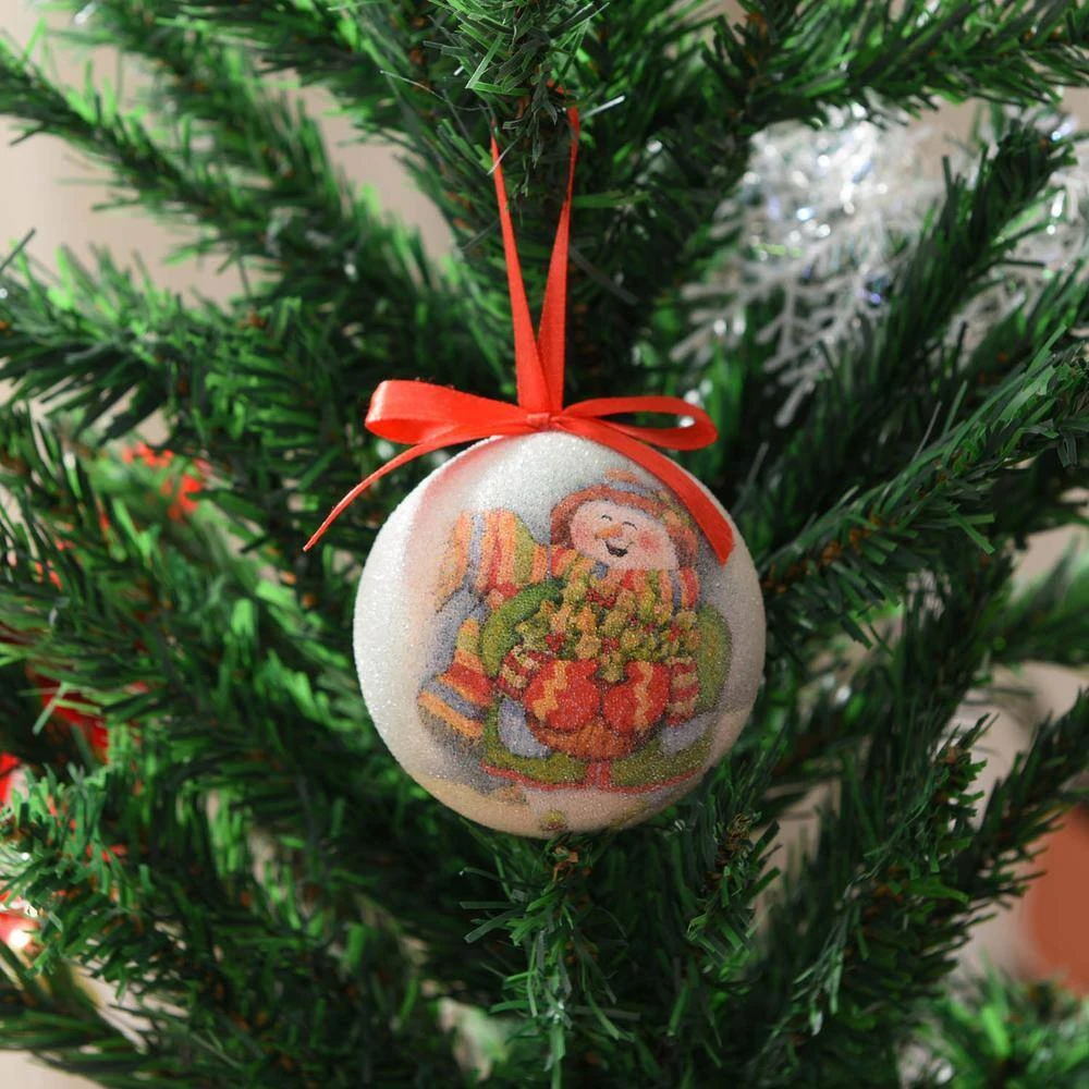 Jolly Snowman Shatterproof Ball Christmas Ornaments (14-Pack) 6 Jolly Snowman Shatterproof Ball Christmas Ornaments (14-Pack) - Image 4