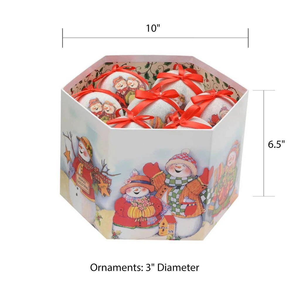 Jolly Snowman Shatterproof Ball Christmas Ornaments (14-Pack) 4 Jolly Snowman Shatterproof Ball Christmas Ornaments (14-Pack) - Image 2