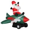 HOMCOM 5.2 Ft. Christmas Inflatable Santa Claus Flying A Plane With LED Lights, Xmas Blow Up With Auto Set-Up For Front Yard 2 HOMCOM 5.2 Ft. Christmas Inflatable Santa Claus Flying A Plane With LED Lights, Xmas Blow Up With Auto Set-Up For Front Yard -Christmas Decor Shop homcom christmas inflatables 844 405v80 64 1000