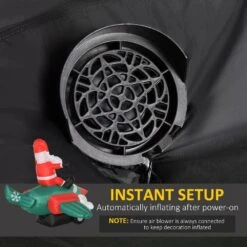 HOMCOM 5.2 Ft. Christmas Inflatable Santa Claus Flying A Plane With LED Lights, Xmas Blow Up With Auto Set-Up For Front Yard -Christmas Decor Shop homcom christmas inflatables 844 405v80 fa 1000