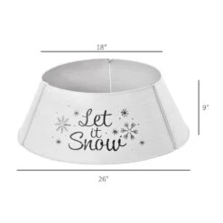 HOMCOM 26 In. White Steel Home Xmas Decoration Christmas With Snowflake Printed Christmas Tree Collar -Christmas Decor Shop homcom christmas tree collars 830 426 4f 1000