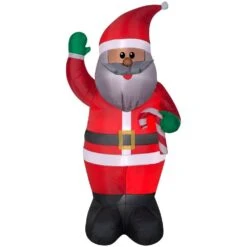 Home Accents Holiday 6.50 Ft. Pre-lit Inflatable Ethnic Santa Airblown