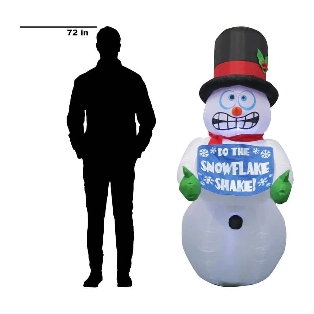 Home Accents Holiday 6 Ft. Pre-Lit Life Size Airblown Inflatable Shivering Snowman 5 Home Accents Holiday 6 Ft. Pre-Lit Life Size Airblown Inflatable Shivering Snowman - Image 3