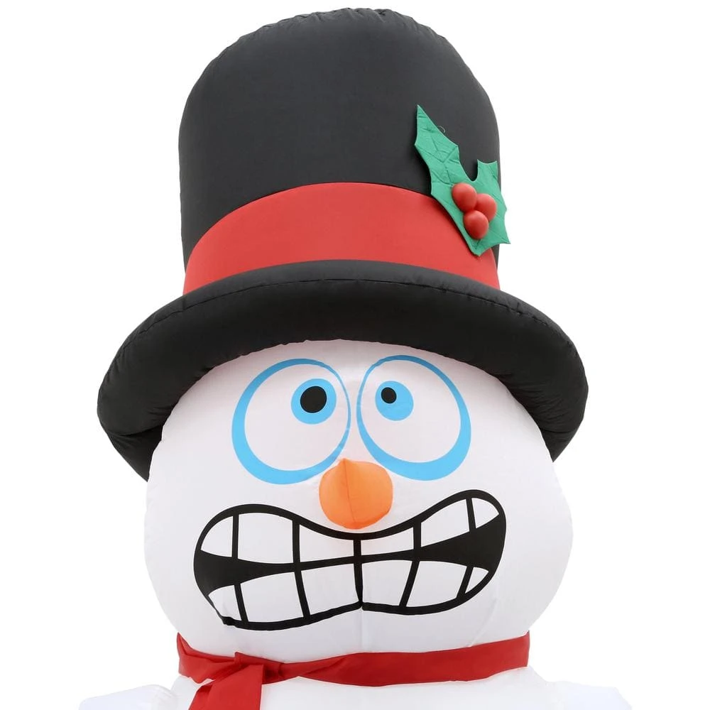 Home Accents Holiday 6 Ft. Pre-Lit Life Size Airblown Inflatable Shivering Snowman 6 Home Accents Holiday 6 Ft. Pre-Lit Life Size Airblown Inflatable Shivering Snowman - Image 4
