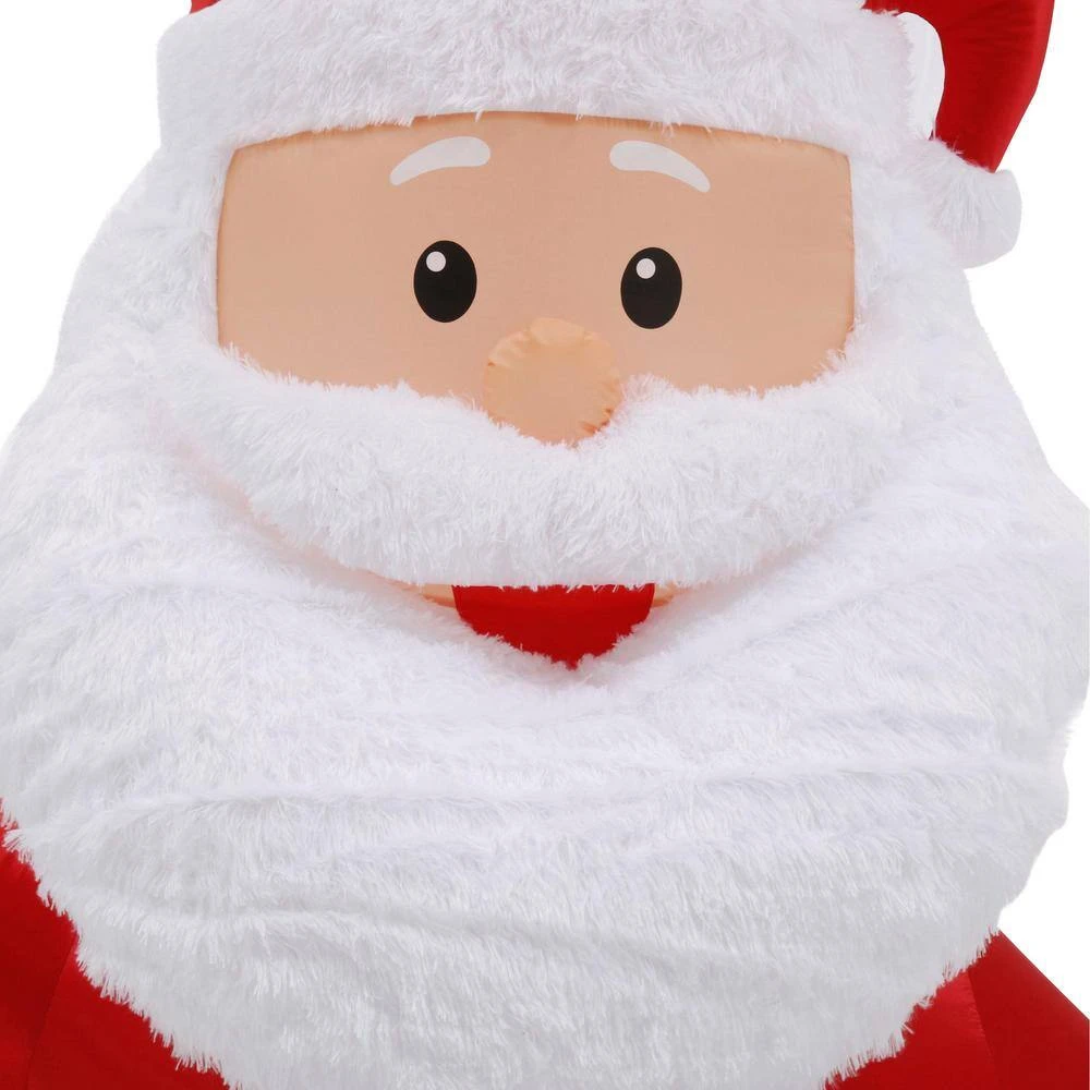 Home Accents Holiday 8 Ft. Pre-Lit Giant Airblown Inflatable Fuzzy Santa With Metallic Detail 7 Home Accents Holiday 8 Ft. Pre-Lit Giant Airblown Inflatable Fuzzy Santa With Metallic Detail - Image 5