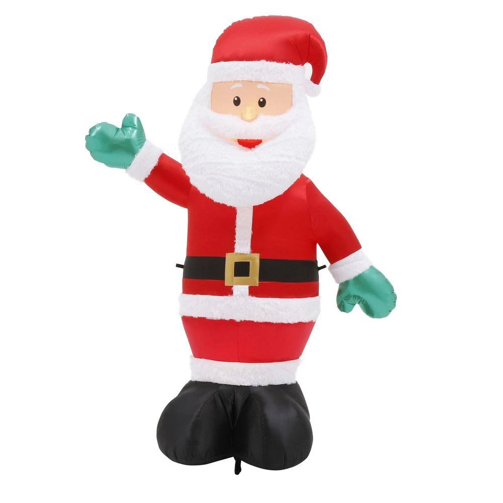 Home Accents Holiday 8 Ft. Pre-Lit Giant Airblown Inflatable Fuzzy Santa With Metallic Detail 10 Home Accents Holiday 8 Ft. Pre-Lit Giant Airblown Inflatable Fuzzy Santa With Metallic Detail - Image 8