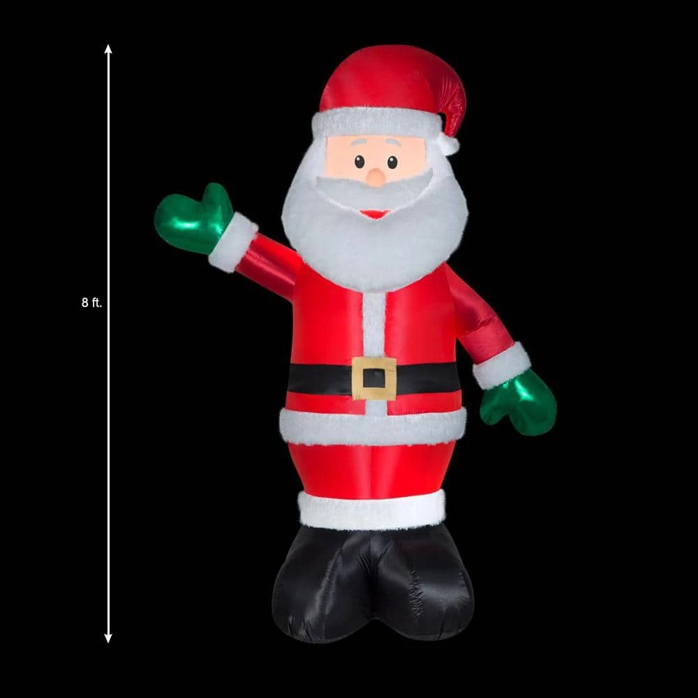 Home Accents Holiday 8 Ft. Pre-Lit Giant Airblown Inflatable Fuzzy Santa With Metallic Detail 6 Home Accents Holiday 8 Ft. Pre-Lit Giant Airblown Inflatable Fuzzy Santa With Metallic Detail - Image 4