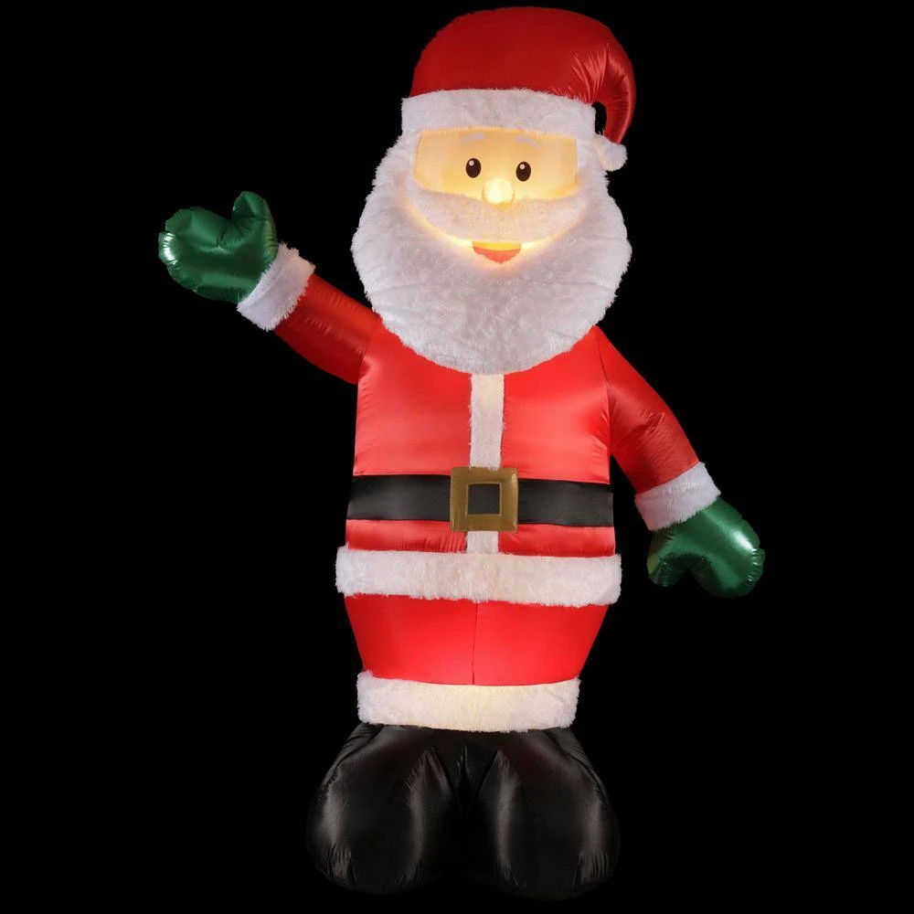Home Accents Holiday 8 Ft. Pre-Lit Giant Airblown Inflatable Fuzzy Santa With Metallic Detail 15 Home Accents Holiday 8 Ft. Pre-Lit Giant Airblown Inflatable Fuzzy Santa With Metallic Detail - Image 13