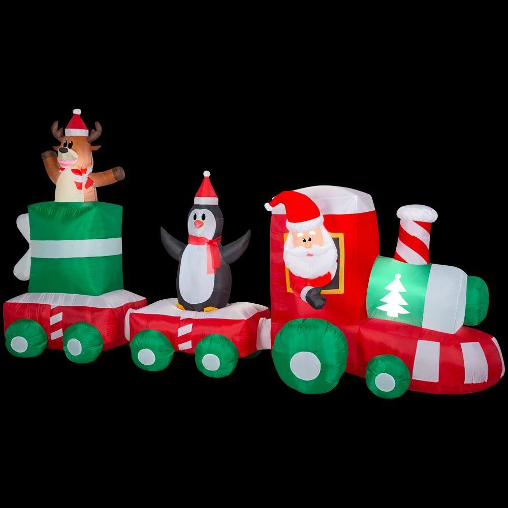 Home Accents Holiday 6 Ft. H X 11.5 Ft. L Pre-Lit Airblown Inflatable Christmas Train Scene With Santa, Penguin And Reindeer 10 Home Accents Holiday 6 Ft. H X 11.5 Ft. L Pre-Lit Airblown Inflatable Christmas Train Scene With Santa, Penguin And Reindeer - Image 8