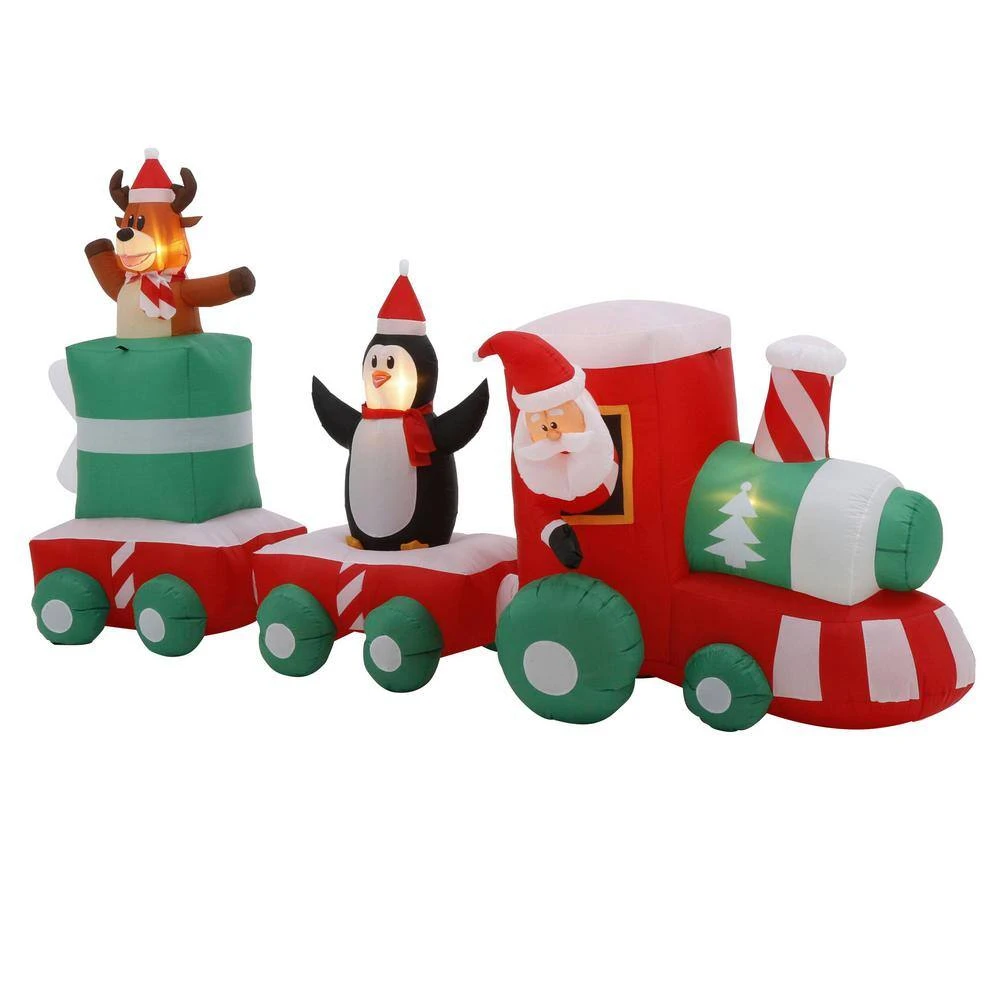 Home Accents Holiday 6 Ft. H X 11.5 Ft. L Pre-Lit Airblown Inflatable Christmas Train Scene With Santa, Penguin And Reindeer 7 Home Accents Holiday 6 Ft. H X 11.5 Ft. L Pre-Lit Airblown Inflatable Christmas Train Scene With Santa, Penguin And Reindeer - Image 5