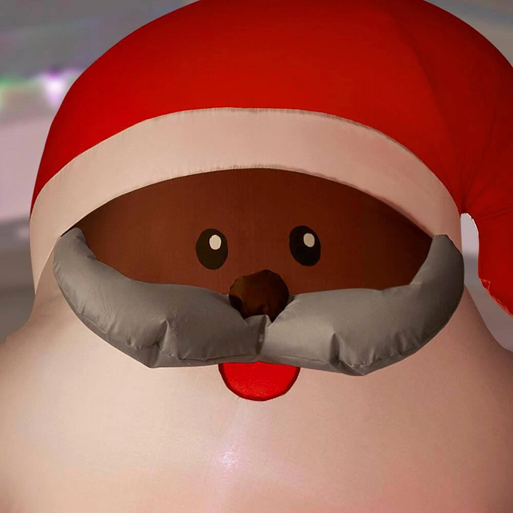 Home Accents Holiday 6.5 Ft. LED Outdoor Inflatable Black Santa 6 Home Accents Holiday 6.5 Ft. LED Outdoor Inflatable Black Santa - Image 4