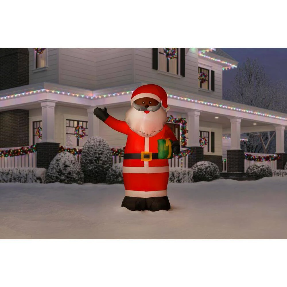 Home Accents Holiday 6.5 Ft. LED Outdoor Inflatable Black Santa 4 Home Accents Holiday 6.5 Ft. LED Outdoor Inflatable Black Santa - Image 2