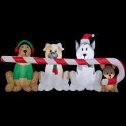 Home Accents Holiday 8 Ft. W Pre-Lit Giant Airblown Inflatable Christmas Puppies With Candy Cane Scene -Christmas Decor Shop home accents holiday christmas inflatables 39367 c3 1000