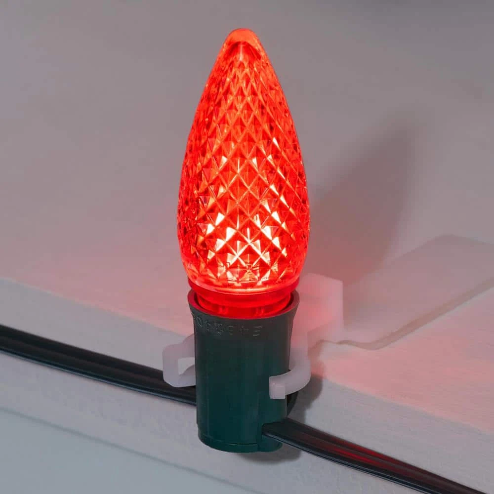 Home Accents Holiday Red Commercial Grade Shatter-Resistant Faceted C9 LED Replacement Bulbs (50-Pack) 7 Home Accents Holiday Red Commercial Grade Shatter-Resistant Faceted C9 LED Replacement Bulbs (50-Pack) - Image 5