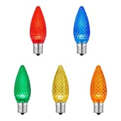 Home Accents Holiday Multi-Colored Commercial Grade Shatter-Resistant Faceted C9 LED Replacement Bulbs (50-Pack)