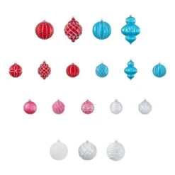 Home Accents Holiday 75-Count Mulit-Colored Shatterproof Ornament Pack Coastal -Christmas Decor Shop home accents holiday christmas ornament sets 23su00138 40 1000