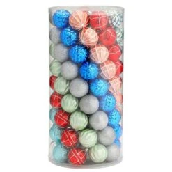 Home Accents Holiday Snowtop Dazzle 60 Mm Assorted Ornament Set (101-Count) -Christmas Decor Shop home accents holiday christmas ornament sets h75 40 1000