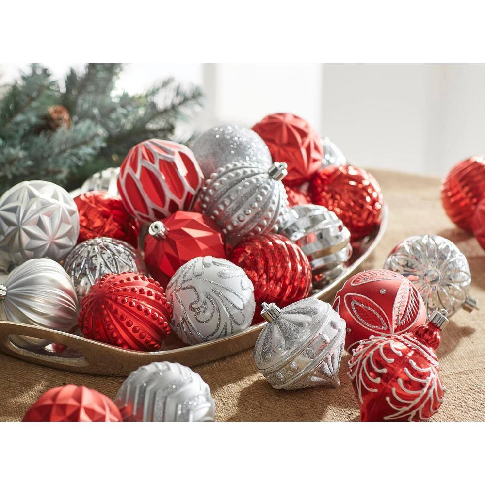 Home Accents Holiday 80 Mm Red Christmas Ornament Assortment (75-Pack) 9 Home Accents Holiday 80 Mm Red Christmas Ornament Assortment (75-Pack) - Image 7