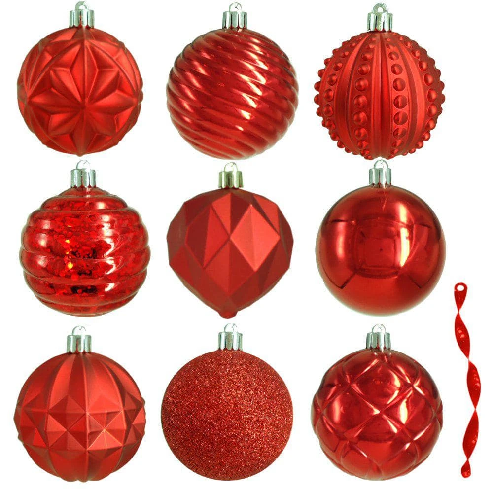 Home Accents Holiday 80 Mm Red Christmas Ornament Assortment (75-Pack) 3 Home Accents Holiday 80 Mm Red Christmas Ornament Assortment (75-Pack)