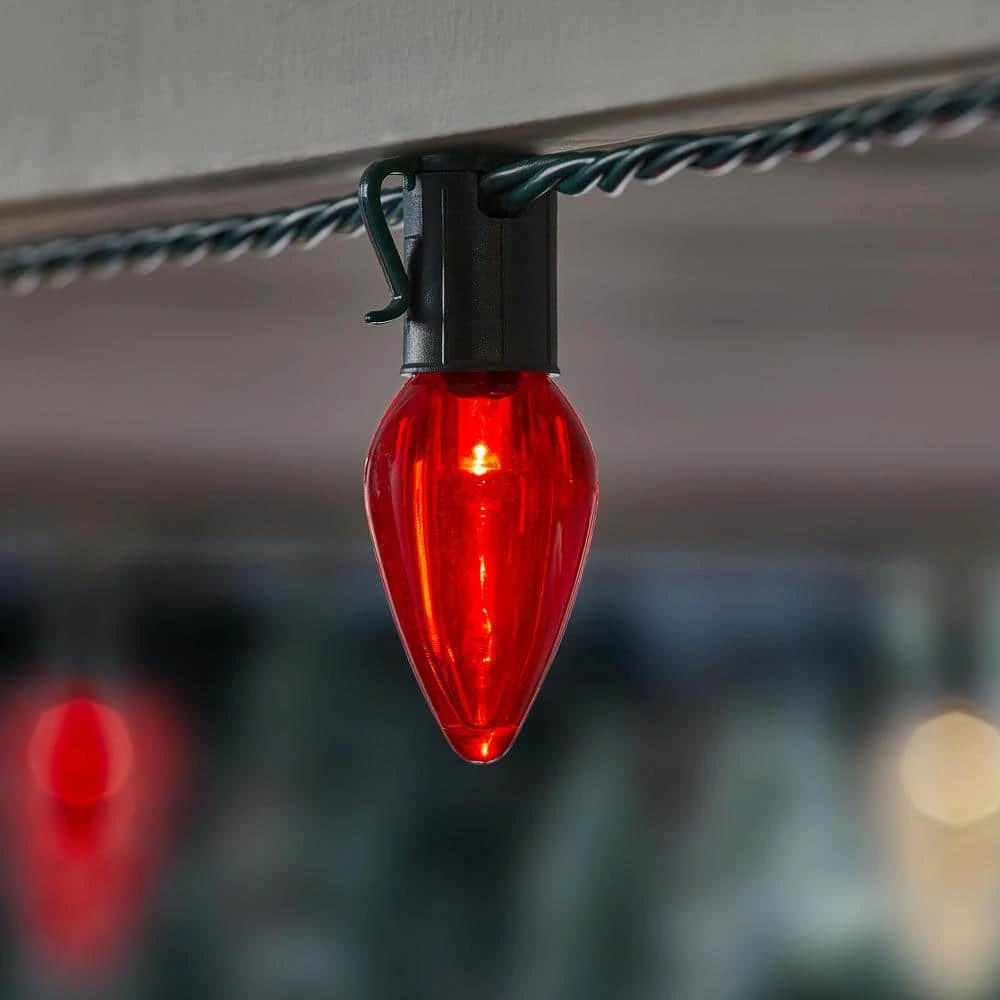 Home Accents Holiday 100 Count Red And Warm White Steady Lit Super Bright C9 LED Lights 7 Home Accents Holiday 100 Count Red And Warm White Steady Lit Super Bright C9 LED Lights - Image 6