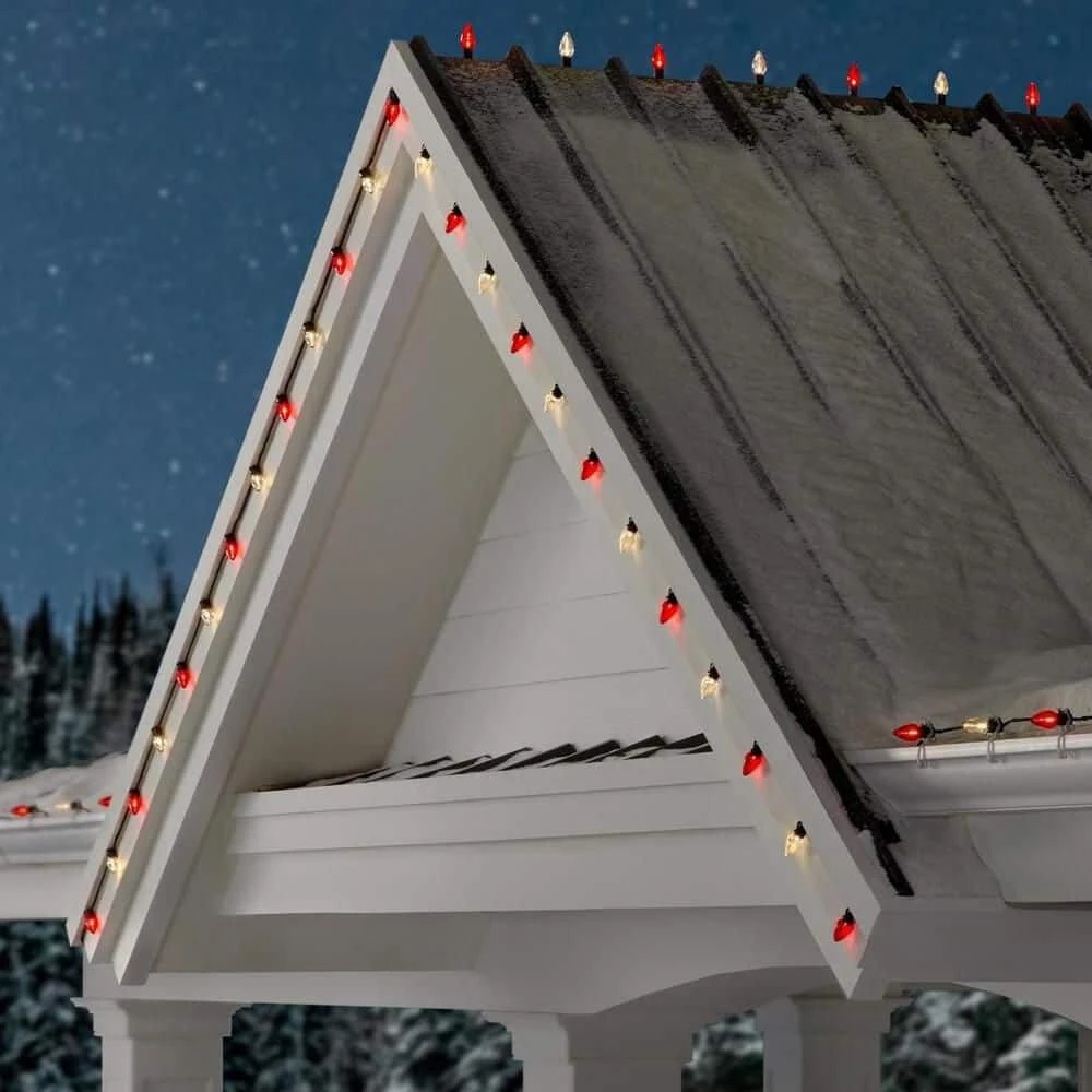 Home Accents Holiday 100 Count Red And Warm White Steady Lit Super Bright C9 LED Lights 3 Home Accents Holiday 100 Count Red And Warm White Steady Lit Super Bright C9 LED Lights - Image 2