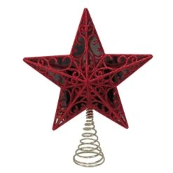 Home Accents Holiday 11.25 In. Red Star Tree Topper