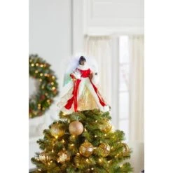 Home Accents Holiday 12 In. A/F LED Fiber Optic Angel Gold Tree Topper -Christmas Decor Shop home accents holiday christmas tree toppers a 7070a af 76 1000