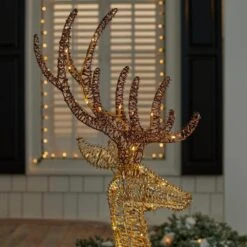Home Accents Holiday 5 Ft. Polar Wishes LED Golden Standing Buck Holiday Yard Decoration Y42 -Christmas Decor Shop home accents holiday christmas yard decorations 24rt17824181 1d 1000