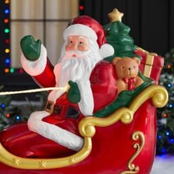 Home Accents Holiday 9 Ft. Giant-Sized LED Santa's Sleigh With Reindeer Holiday Yard Decoration Y9 -Christmas Decor Shop home accents holiday christmas yard decorations 25pa02782 1d 1000
