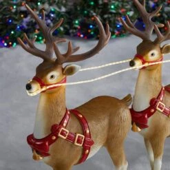 Home Accents Holiday 9 Ft. Giant-Sized LED Santa's Sleigh With Reindeer Holiday Yard Decoration Y9 -Christmas Decor Shop home accents holiday christmas yard decorations 25pa02782 66 1000